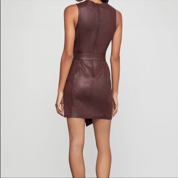 BCBGMaxAzria Layla Asymmetrical Dress Faux Leather - Picture 2 of 16